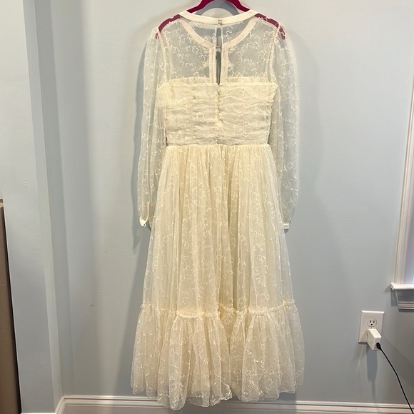 Saloni Tulle bugle bows dress in tusk US4/UK8 NWT - Picture 6 of 6